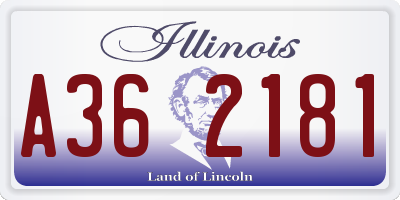 IL license plate A362181
