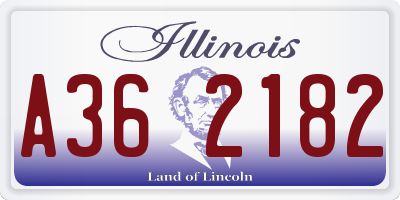 IL license plate A362182