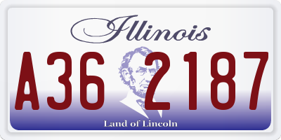 IL license plate A362187