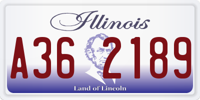 IL license plate A362189