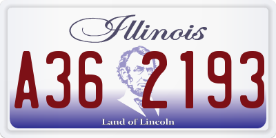 IL license plate A362193