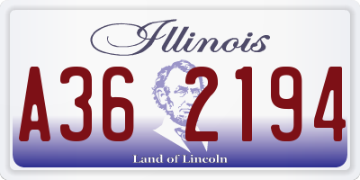 IL license plate A362194