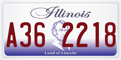 IL license plate A362218