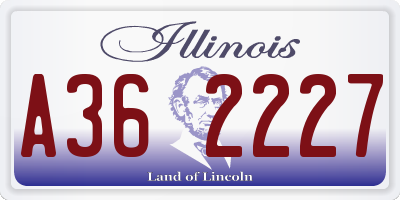 IL license plate A362227