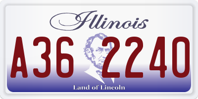 IL license plate A362240