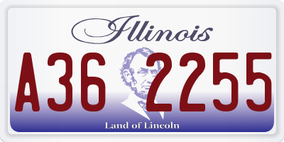 IL license plate A362255