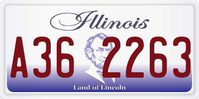 IL license plate A362263