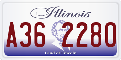 IL license plate A362280