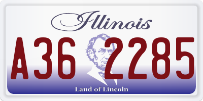 IL license plate A362285