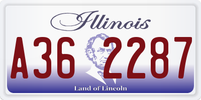 IL license plate A362287
