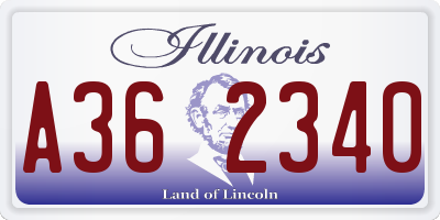 IL license plate A362340
