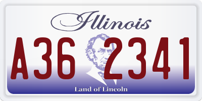 IL license plate A362341