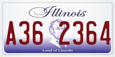 IL license plate A362364