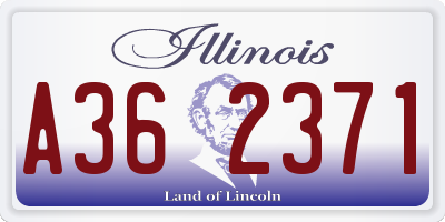 IL license plate A362371