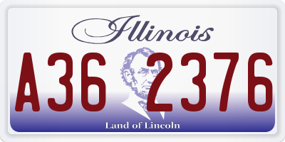 IL license plate A362376