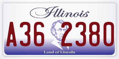 IL license plate A362380