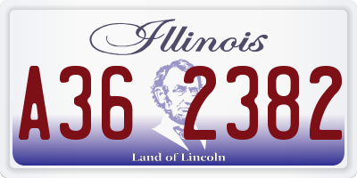 IL license plate A362382