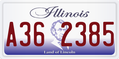 IL license plate A362385