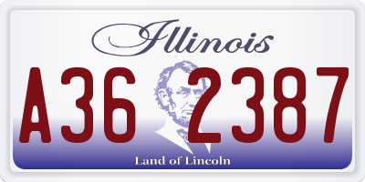IL license plate A362387