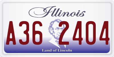 IL license plate A362404