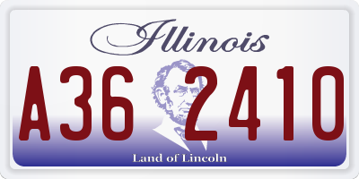 IL license plate A362410