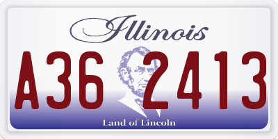 IL license plate A362413