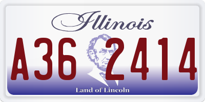 IL license plate A362414