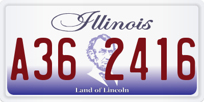 IL license plate A362416