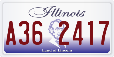 IL license plate A362417