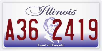 IL license plate A362419