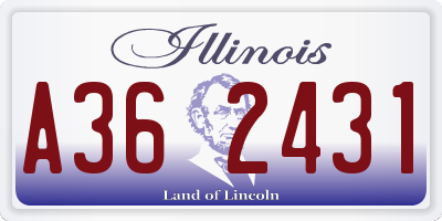 IL license plate A362431