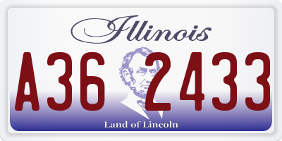 IL license plate A362433
