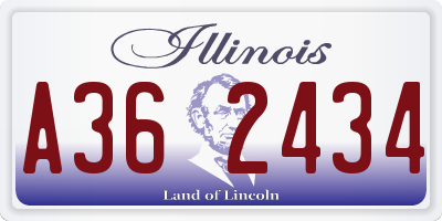 IL license plate A362434