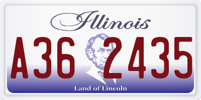 IL license plate A362435