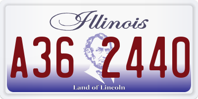 IL license plate A362440