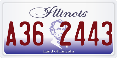 IL license plate A362443