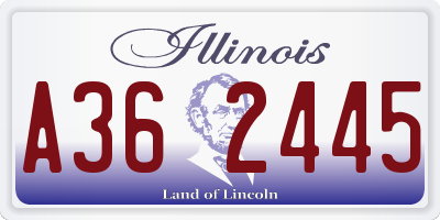 IL license plate A362445