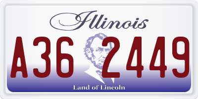 IL license plate A362449