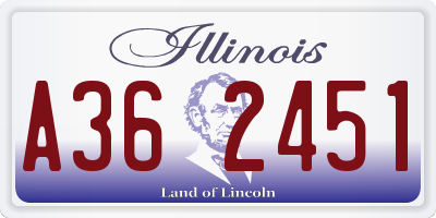 IL license plate A362451