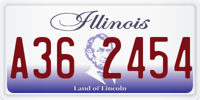 IL license plate A362454