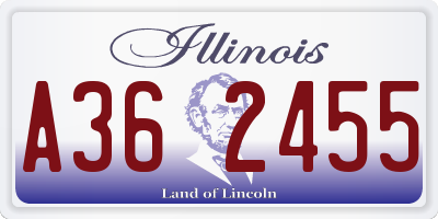 IL license plate A362455