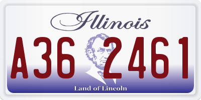 IL license plate A362461