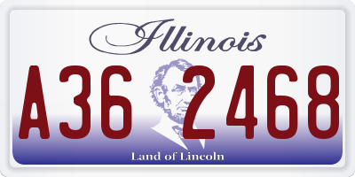 IL license plate A362468
