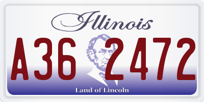 IL license plate A362472