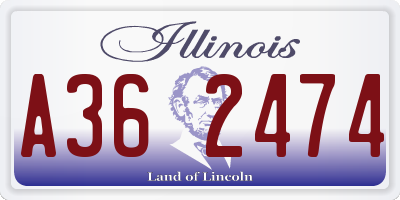 IL license plate A362474
