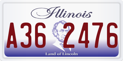 IL license plate A362476