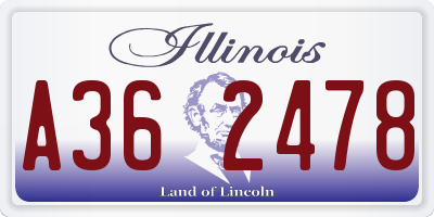 IL license plate A362478