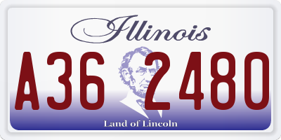 IL license plate A362480