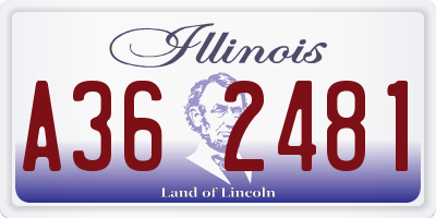 IL license plate A362481