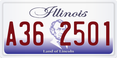 IL license plate A362501
